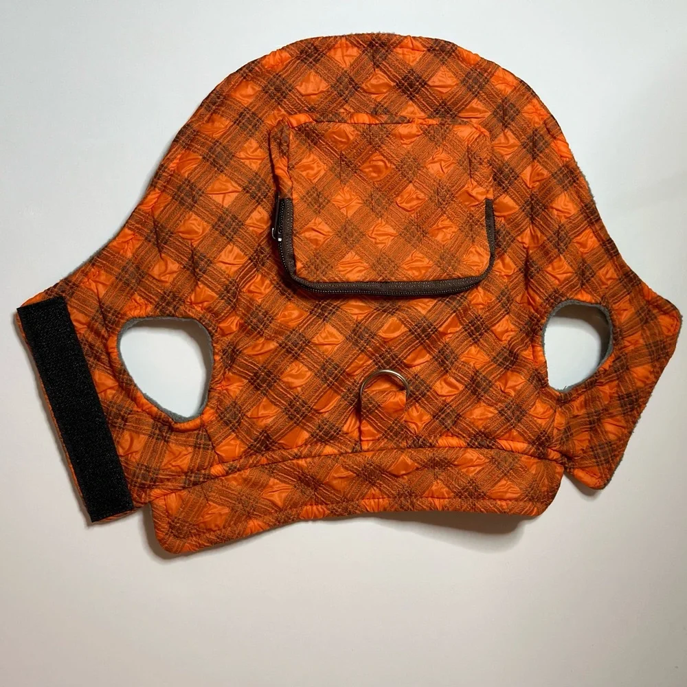 Orange Quilted Dog Jacket / Vest – Size XS